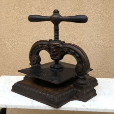 19th Century French Art Nouveau Period Cast Iron Book Press