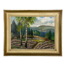 Vintage Framed Oil Painting on Canvas By F. Dewert, dated 1945