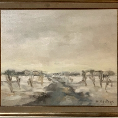 Antique Framed Oil Painting on Canvas