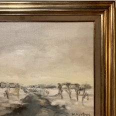 Antique Framed Oil Painting on Canvas