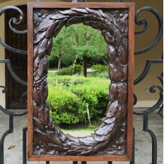 Antique French Neoclassical Carved Wood Mirror
