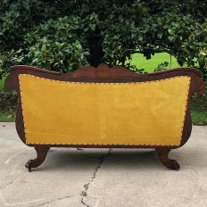 Mid-19th Century French Louis Philippe Period Mahogany Sofa with Mohair