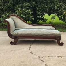 Mid-19th Century French Louis Philippe Period Mahogany Chaise Longue