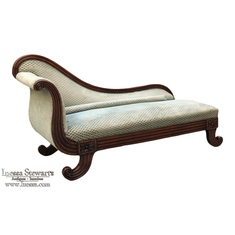 Mid-19th Century French Louis Philippe Period Mahogany Chaise Longue