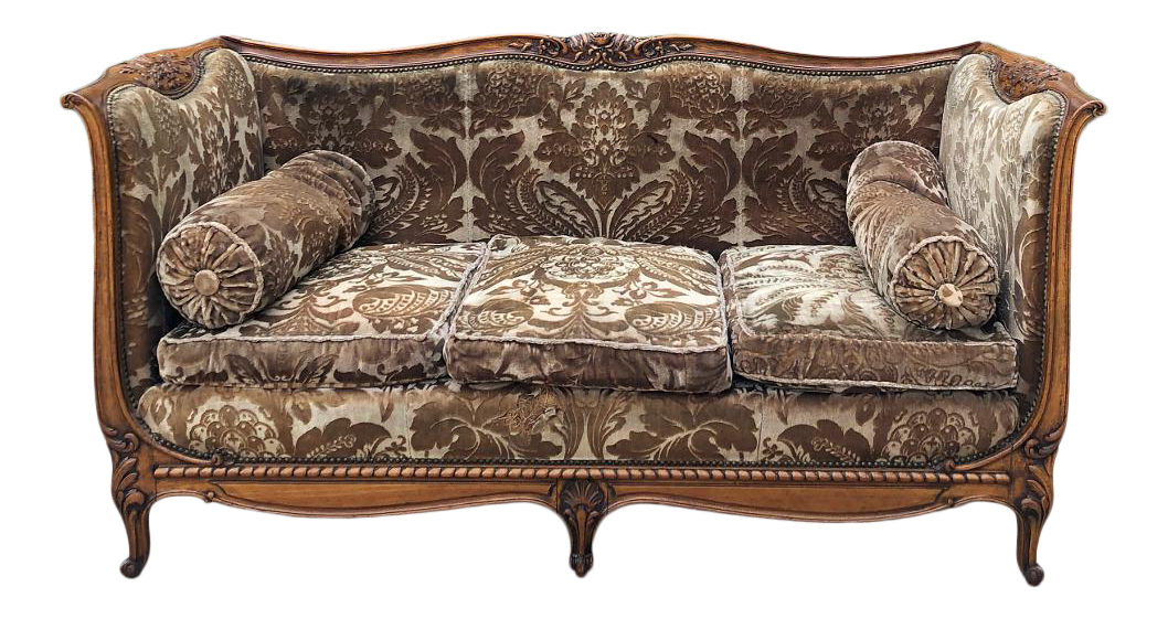 Antique French Louis XV Walnut Canape Sofa