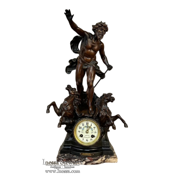 19th Century French Art Nouveau Period Mantel Clock by Moreau