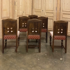 Set of 6 Antique Renaissance Revival Carved Dining Chairs