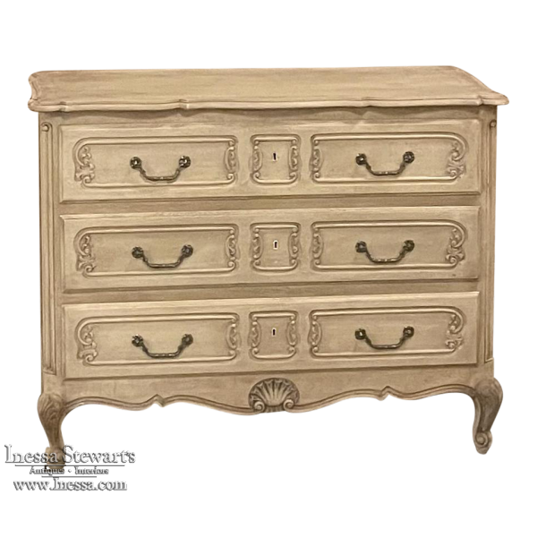 Country French Stripped White Oak Commode