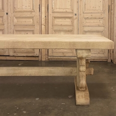 Vintage Rustic Solid Stripped Oak Trestle Table