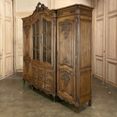 Antique Liegoise Triple Bookcase ~ Linen Press ~ Wardrobe