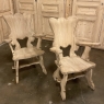 Pair Mid-Century Solid Wood Sculpted Armchairs
