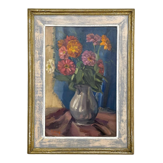 Antique Framed Oil Painting on Canvas by Zollepx