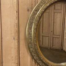 Pair 19th Century French Louis XVI Oval Gilded Mirrors