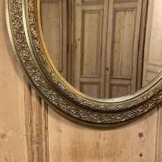 Pair 19th Century French Louis XVI Oval Gilded Mirrors