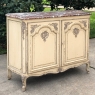 19th Century French Louis XV Painted Marble Top Serpentine Buffet