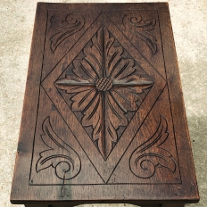 Rustic Antique Swiss Carved End Table