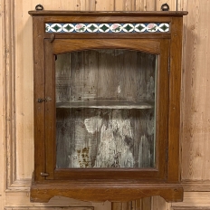 Antique Arts & Crafts Wall Cabinet with Hand-Painted Tiles