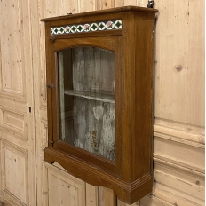 Antique Arts & Crafts Wall Cabinet with Hand-Painted Tiles