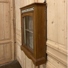 Antique Arts & Crafts Wall Cabinet with Hand-Painted Tiles