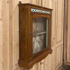 Antique Arts & Crafts Wall Cabinet with Hand-Painted Tiles