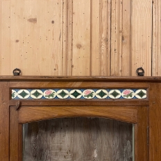 Antique Arts & Crafts Wall Cabinet with Hand-Painted Tiles