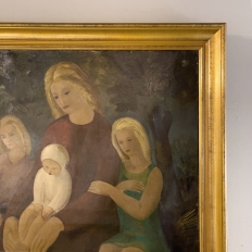 “Maternité” Framed Oil Painting on Canvas by Marcel Dumont ~ Dated 1943 