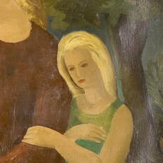 “Maternité” Framed Oil Painting on Canvas by Marcel Dumont ~ Dated 1943 