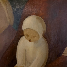 “Maternité” Framed Oil Painting on Canvas by Marcel Dumont ~ Dated 1943 