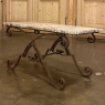 Antique Art Deco Period Wrought Iron & Marble Coffee Table