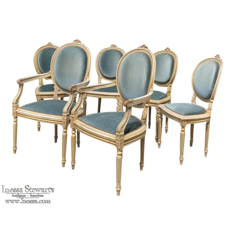 6 Louis XVI Dining Chairs Made in France