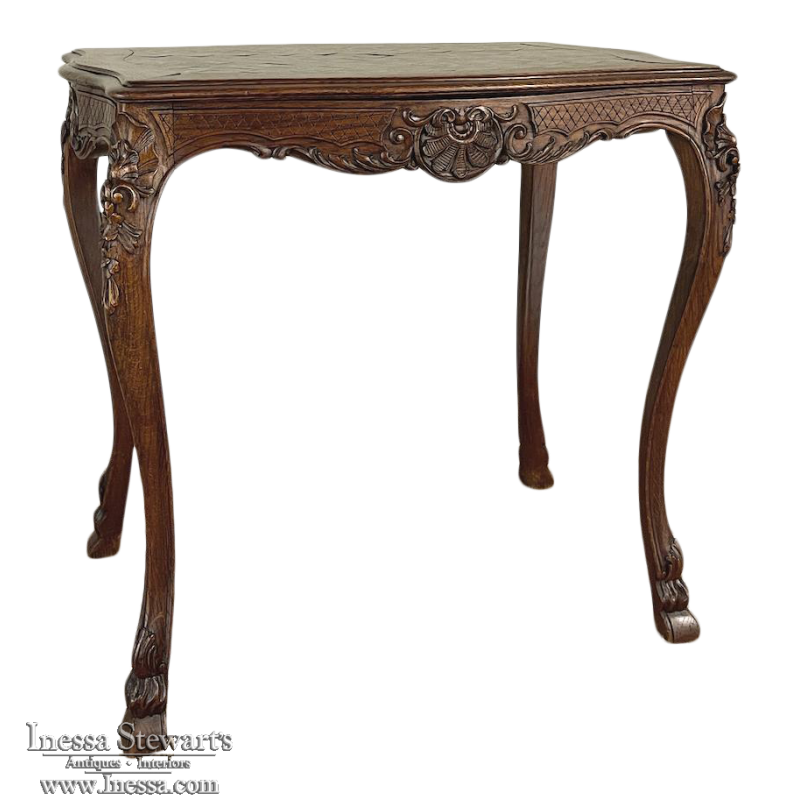 19th Century French Regence Carved End Table