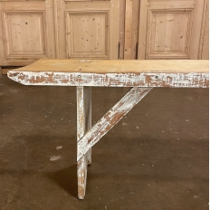 19th Century Swedish Rustic Bench with Distressed Painted Finish