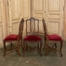 Set of 6 Antique French Louis XV Dining Chairs with Mohair