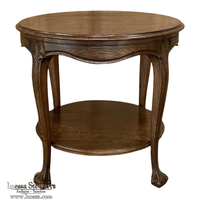 Antique French Round End Table ~ Gueridon