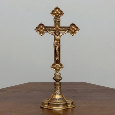 19th Century French Nickeled Brass Crucifix