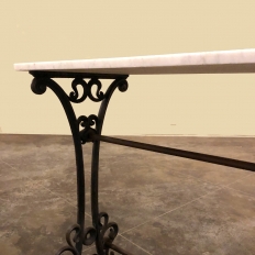 Art Nouveau Period Cast Iron Marble Top Bistro Table ~ Sofa Table