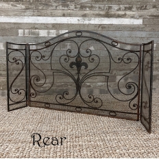 Antique French Wrought Iron Folding Fire Screen
