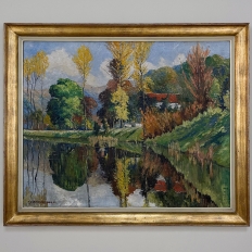 Antique Framed Oil Painting on Canvas by L. VanMeerbeek