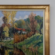 Antique Framed Oil Painting on Canvas by L. VanMeerbeek