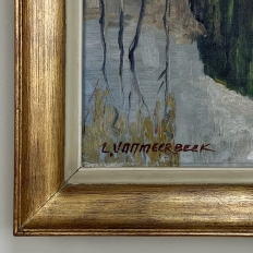 Antique Framed Oil Painting on Canvas by L. VanMeerbeek