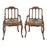 Pair Antique Country French Armchairs