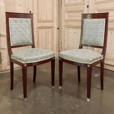 Pair 19th Century French Napoleon III Period Mahogany Chairs