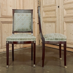 Pair 19th Century French Napoleon III Period Mahogany Chairs