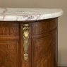 Antique French Louis XVI Demilune Mahogany Marble Top Buffet