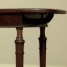 19th Century French Mueche Mahogany Drop Leaf Occasional Table with Brass Inlay