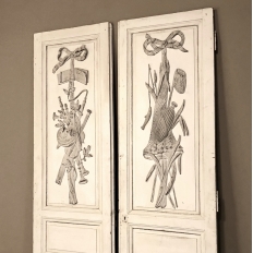 TWO Pair 19th Century French Louis XVI Painted Interior Doors