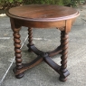 Antique French Barley Twist Round End Table