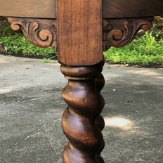Antique French Barley Twist Round End Table