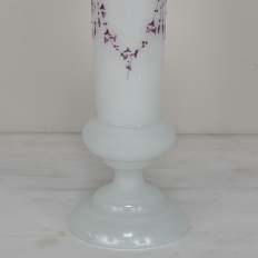 Antique Hand-Painted Opaline Glass Flower Vase