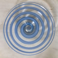 Mid-Century Hand-Blown Glass Centerpiece Bowl